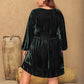 Plus Size Embroidered V-Neck Long Sleeve Dress