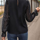 Perfee Mock Neck Flounce Sleeve Blouse