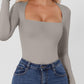 Square Neck Long Sleeve Bodysuit