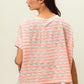 BiBi Braid Striped Short Sleeve Round Neck T-Shirt - Brand BiBi