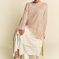 Davi & Dani High-Low Round Neck Drop Shoulder Sweater
