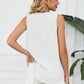Contrast Trim Plunge Sleeveless Blouse