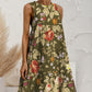 Tiered Printed Round Neck Sleeveless Dress