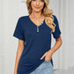 Decorative Button V-Neck T-Shirt