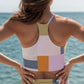 Sandn'Sun Full Size Color Block Spaghetti Strap Two-Piece Swim Set