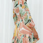 Printed Mock Neck Balloon Sleeve Mini Dress