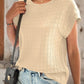 Textured Round Neck Short Sleeve Top