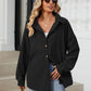 Collared Neck Long Sleeve Dropped Shoulder Shirt