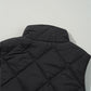 Snap Down Texture Vest Coat with Pockets