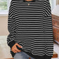 Lovelet Striped Round Neck Long Sleeve Sweatshirt