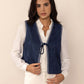 Tied Contrast Trim Vest