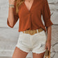 Full Size Notched Half Sleeve Blouse