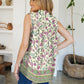 Frill Printed Mock Neck Top