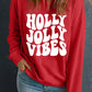 Letter Graphic Round Neck Long Sleeve Sweatshirt