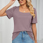 Square Neck Puff Sleeve T-Shirt