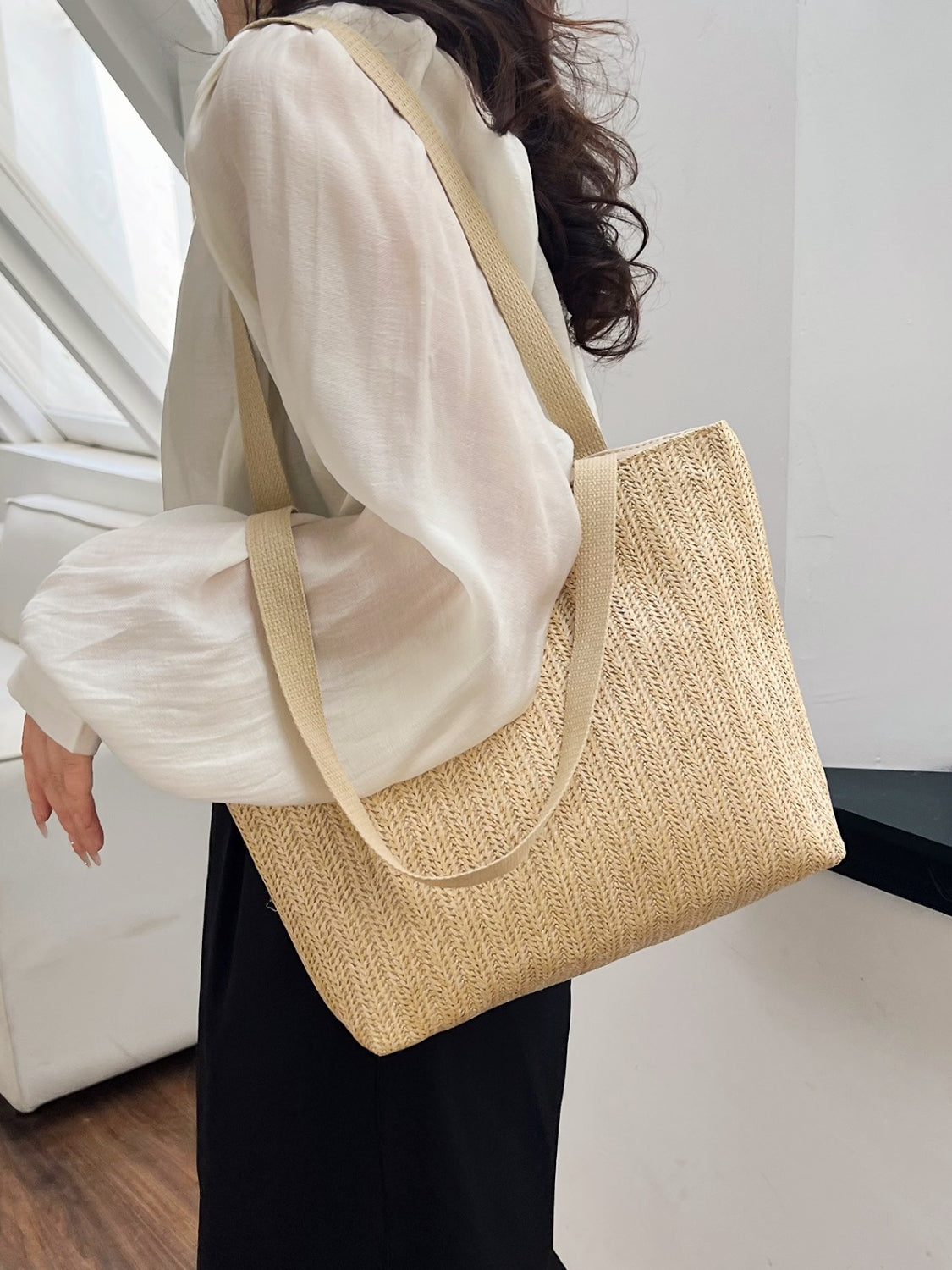 Sage & Lynnia Straw Woven Tote Bag