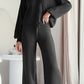Round Neck Long Sleeve Top and Pants Set