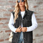 Raw Hem Sleeveless Button Up Denim Jacket