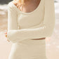 Scoop Neck Long Sleeve Top and Shorts Set