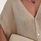 V-Neck Button Up Short Sleeve Cardigan