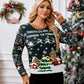 Graphic Round Neck Long Sleeve Sweater