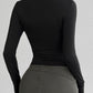 Mock Neck Long Sleeve T-Shirt