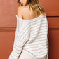 BiBi Stripe V-Neck Knit Top - Brand BiBi