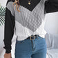 Contrast Round Neck Long Sleeve Sweater