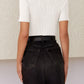 Mandy Ribbed Round Neck Short Sleeve Knit Top