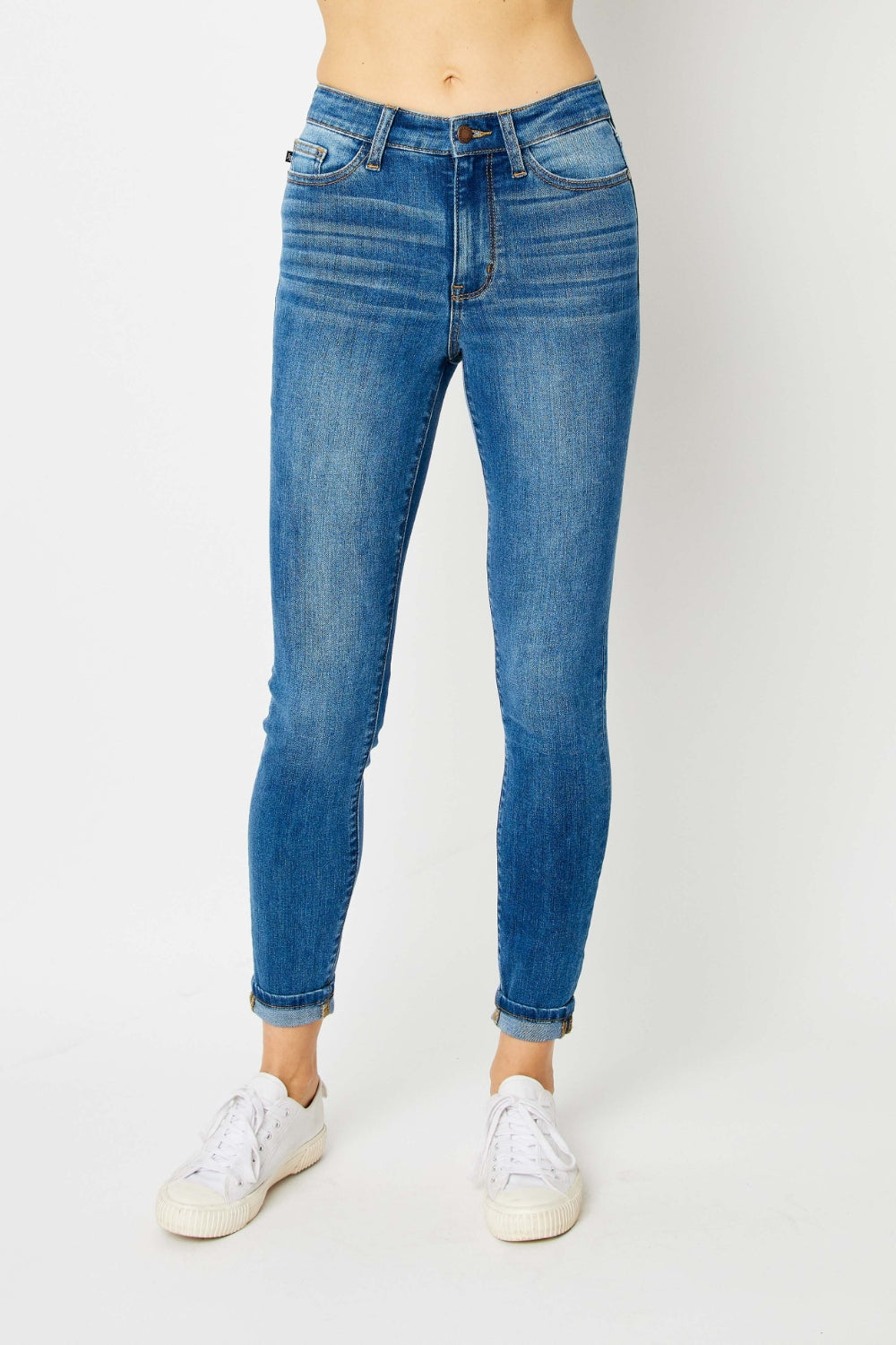 Judy Blue Full Size Cuffed Hem Skinny Jeans *
