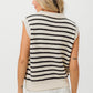BiBi Flower Patch Striped Half Button Sweater Vest - Brand BiBi