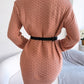Round Neck Long Sleeve Mini Sweater Dress
