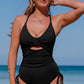 SaltyBea Full Size Cutout V-Neck Spaghetti Strap One-Piece Swimwear