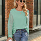 Full Size Round Neck Lace Long Sleeve T-Shirt Plus Size