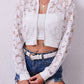 Sheer Baseball Collar Zip Up Jacket