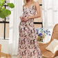 ADORA Watercolor V-Neck Midi Cami Dress