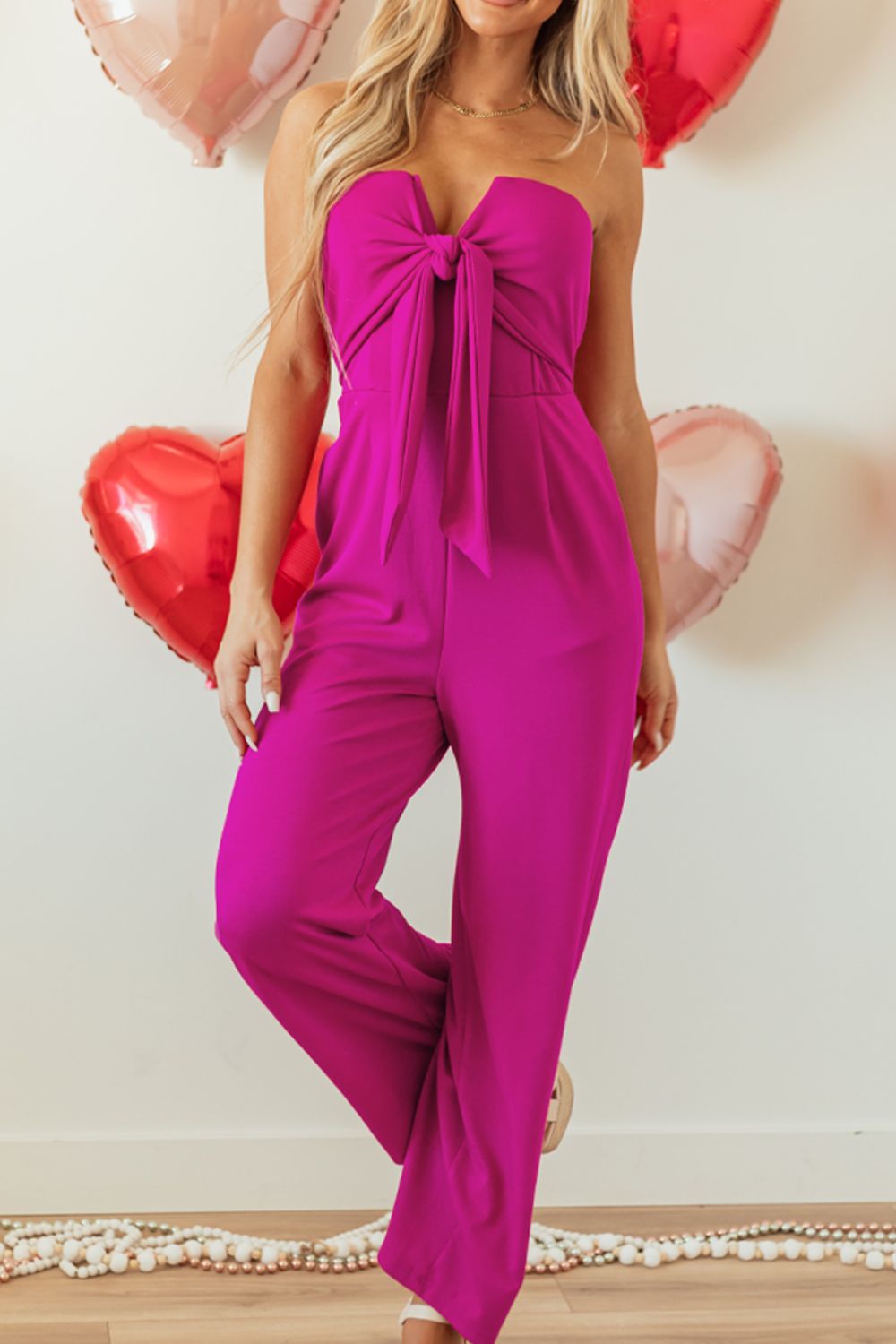 Tied Tube Wide Leg Jumpsuit