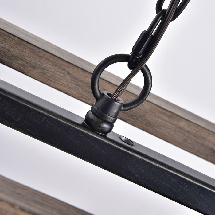 4 Light Adjustable Dimmable Rectangle Chandelier with Wrought Iron Accents *