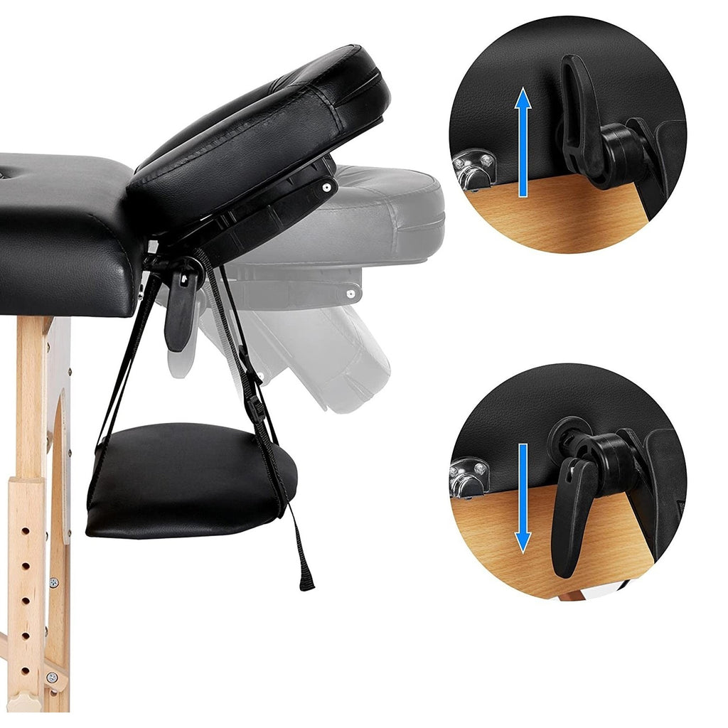 Black Adjustable Portable Massage Folding Table *
