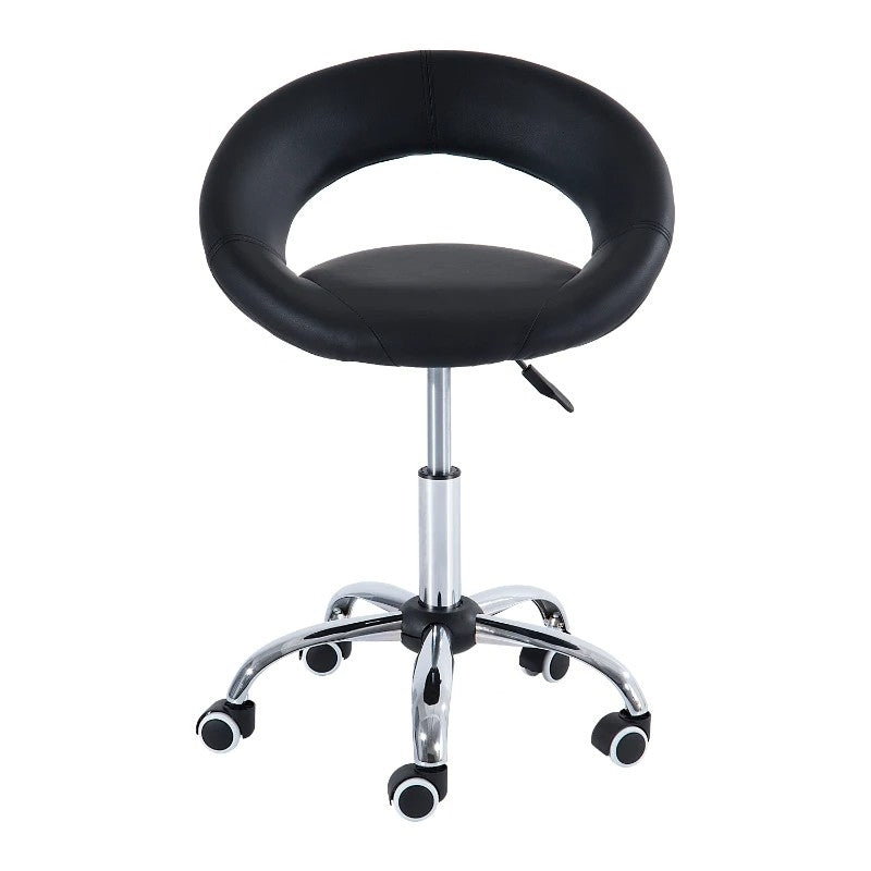 Black Saddle Adjustable Hydraulic Rolling Swivel Massage Salon Stool Chair *