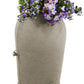 Grey Sandstone 50-Gallon Plastic Urn Rain Barrel with Planter Top