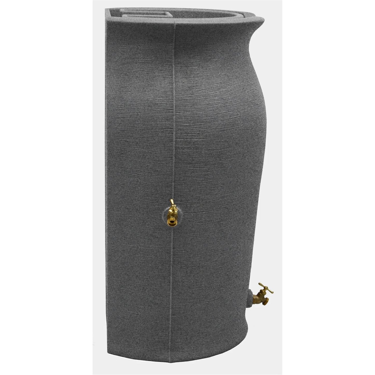 Dark Grey Granite 50-Gallon Plastic Urn Rain Barrel with Planter Top