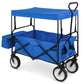 Collapsible Utility Wagon Cart Indoor/Outdoor with Canopy - Blue