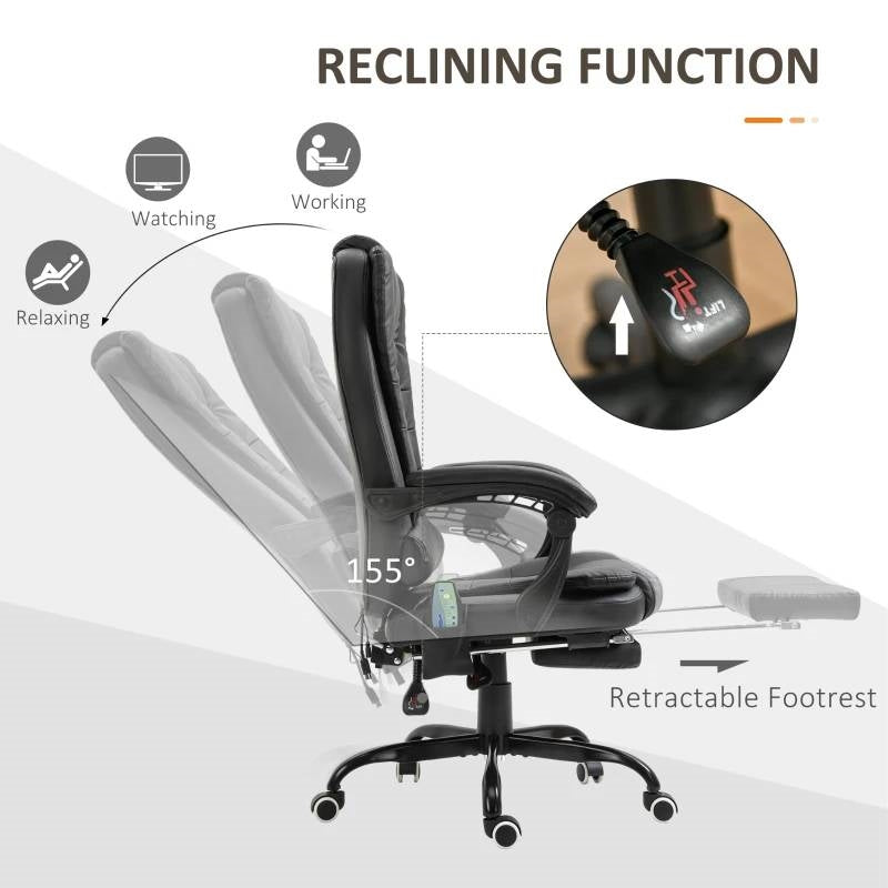 7 Mode Vibrating High Back Executive Massage Adjustable Office Chair