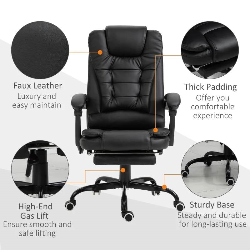 7 Mode Vibrating High Back Executive Massage Adjustable Office Chair