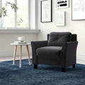 Black Microfiber Upholstered Armchair Flared Arm Chair with Tufted Back Cushion