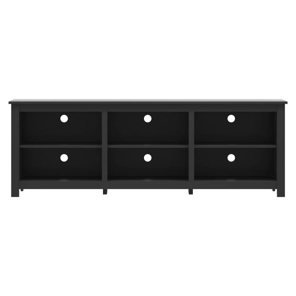 Farmhouse TV Stand in Black Wood Finish - for TVs up to 70-inch