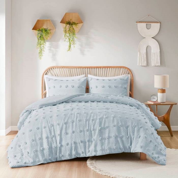 Pink or Blue Pompom Microfiber Comforter Set