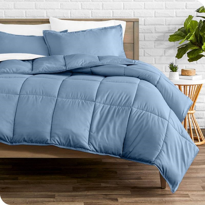 All Season Super Soft Down Alternative Comforter Set Blue