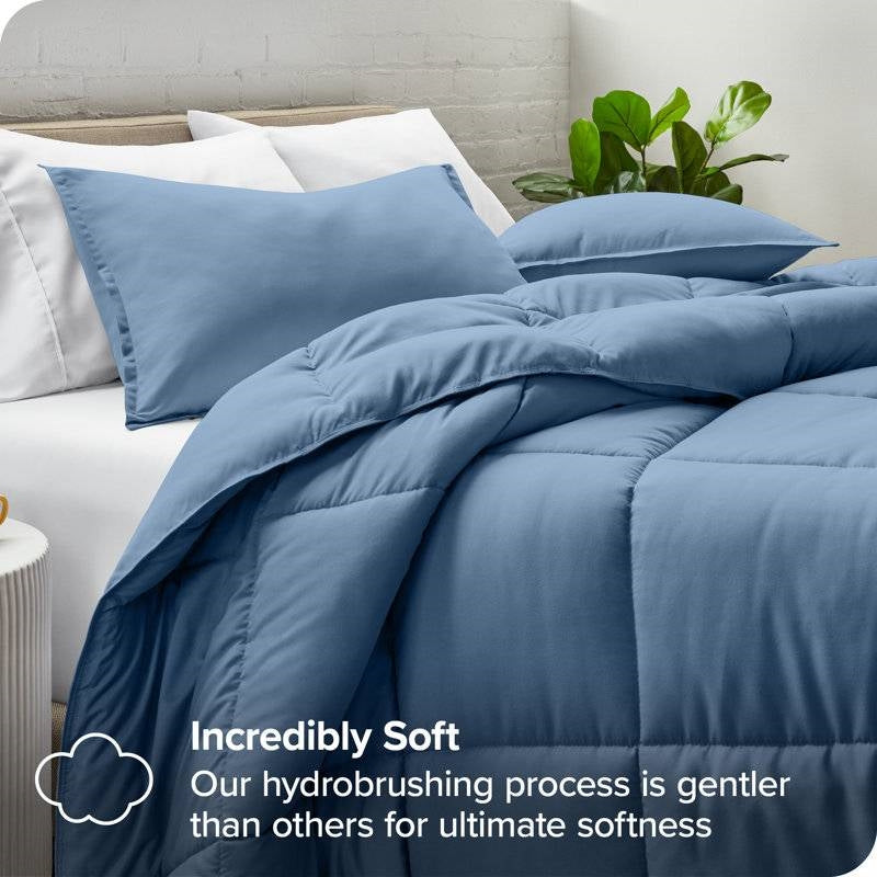 All Season Super Soft Down Alternative Comforter Set Blue